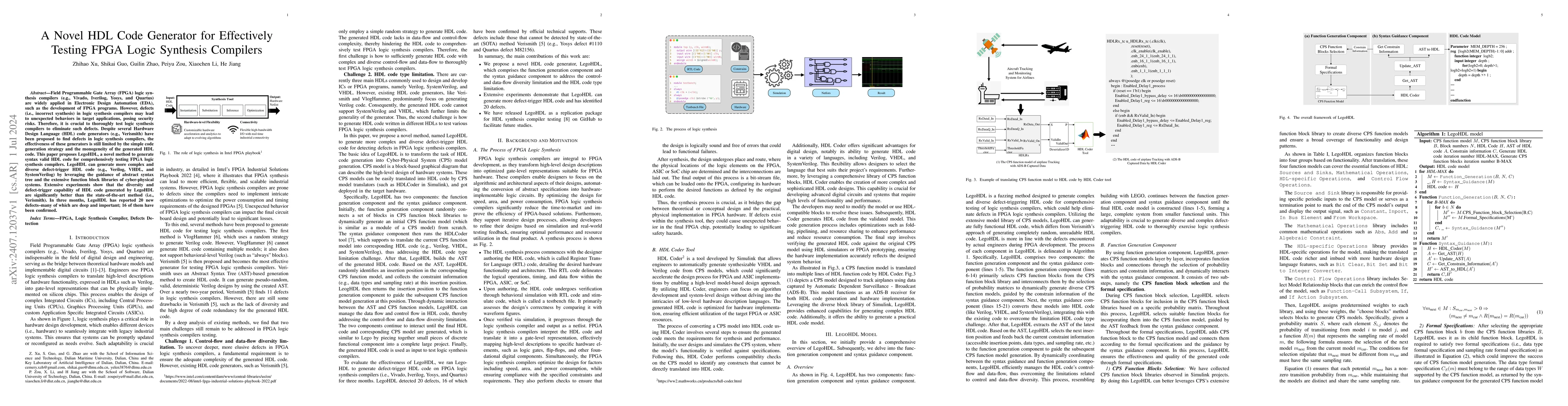 Thumbnail for A Novel HDL Code Generator for Effectively Testing FPGA Logic Synthesis
  Compilers