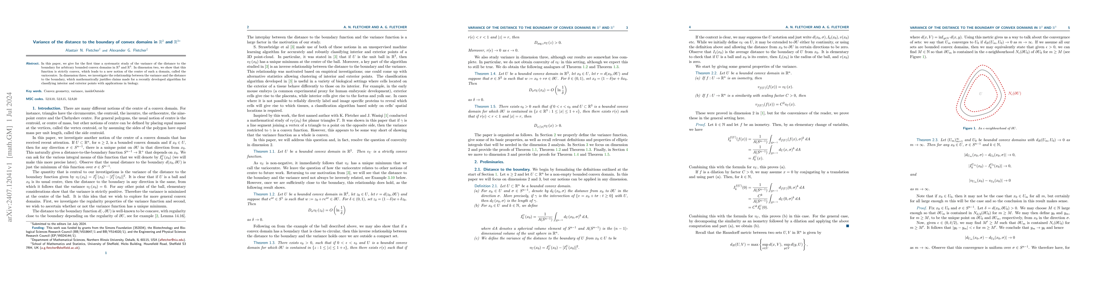 Thumbnail for Variance of the distance to the boundary of convex domains in
  $\mathbb{R}^{2}$ and $\mathbb{R}^{3}$