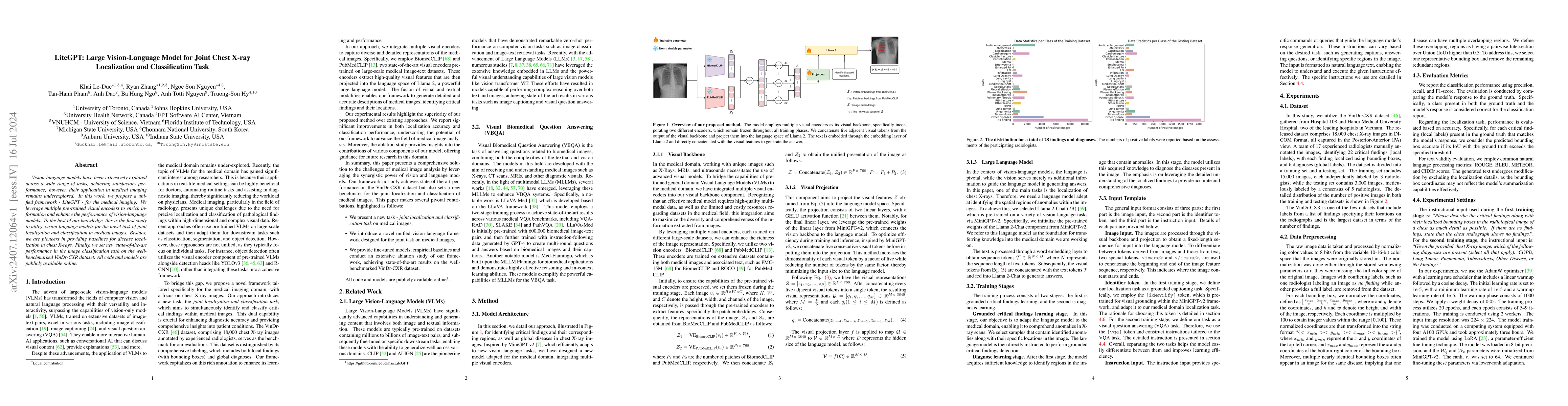 Thumbnail for LiteGPT: Large Vision-Language Model for Joint Chest X-ray Localization
  and Classification Task