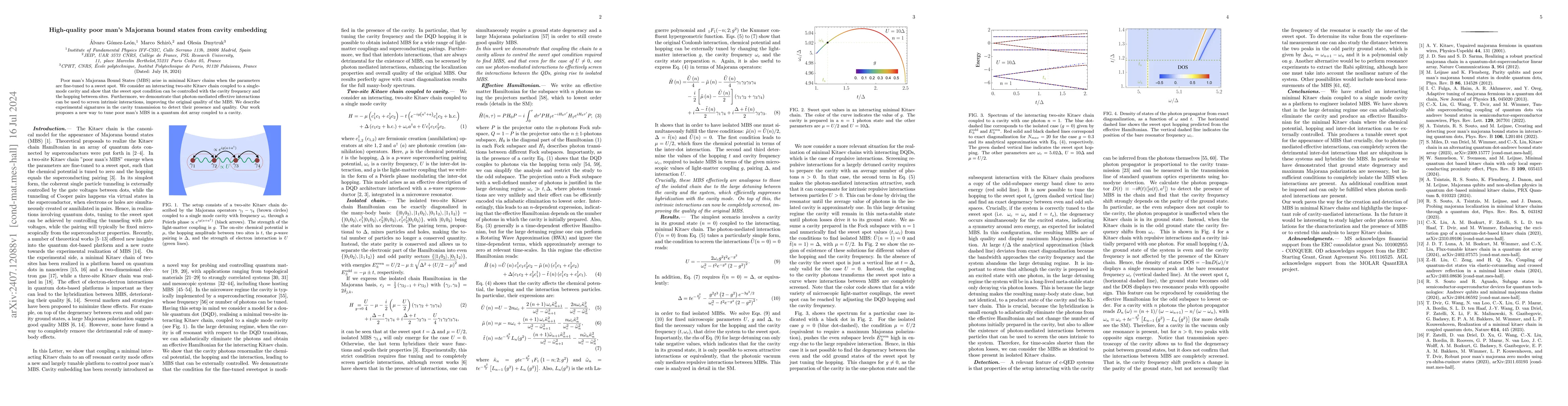 Thumbnail for High-quality poor man's Majorana bound states from cavity embedding