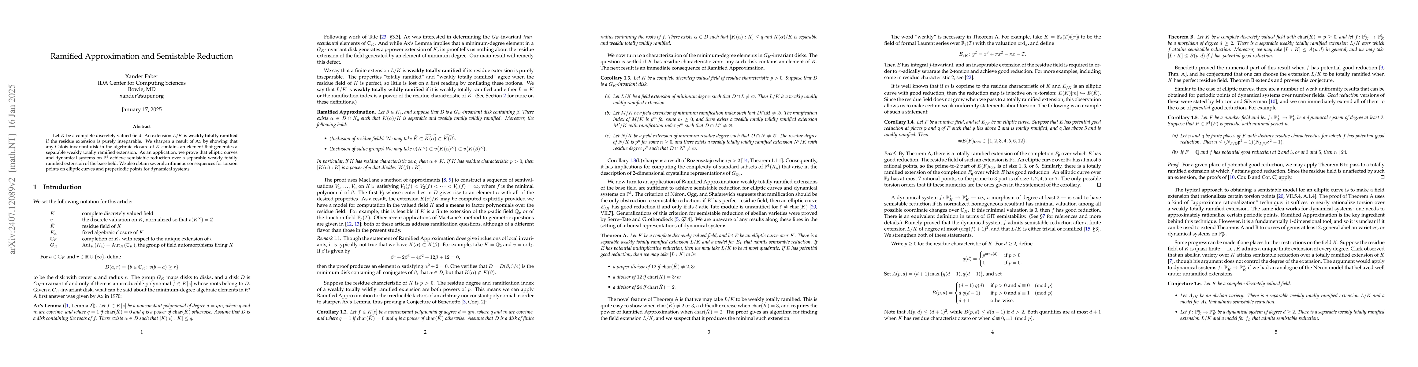 Thumbnail for Weak Total Ramification and Semistable Reduction