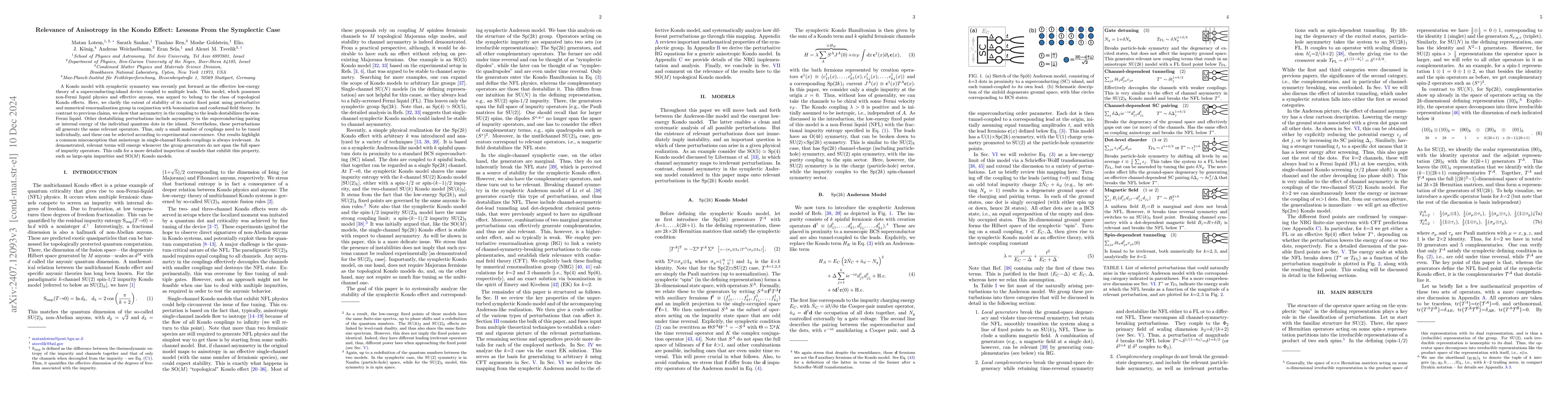 Thumbnail for Relevance of Anisotropy in the Kondo Effect: Lessons From the Symplectic
  Case