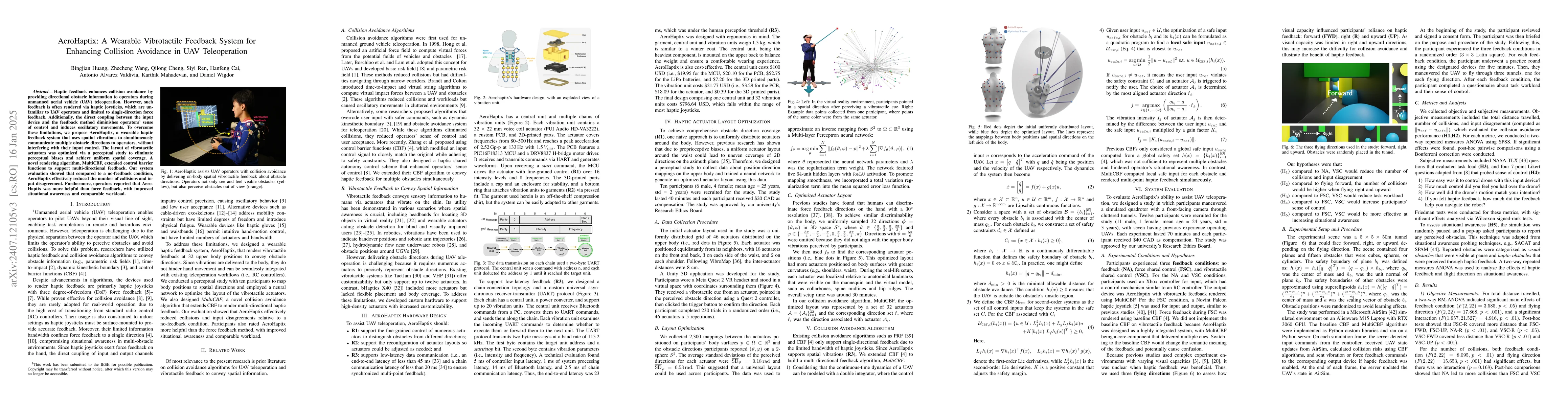 Thumbnail for AeroHaptix: A Wearable Vibrotactile Feedback System for Enhancing
  Collision Avoidance in UAV Teleoperation