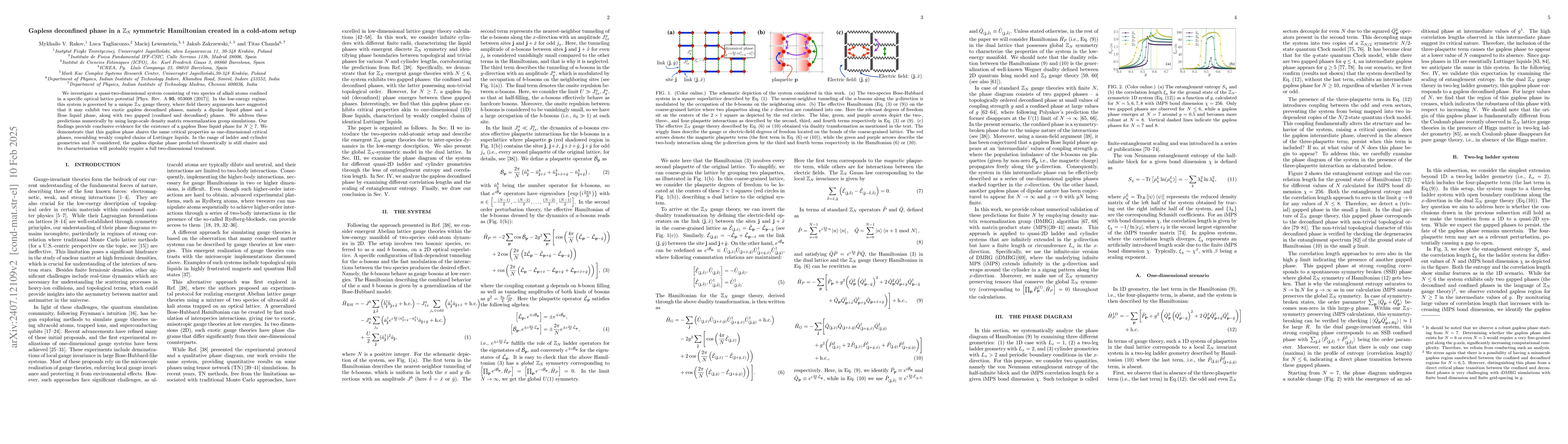 Thumbnail for Gapless deconfined phase in a $\mathbb{Z}_N$ symmetric Hamiltonian
  created in a cold-atom setup