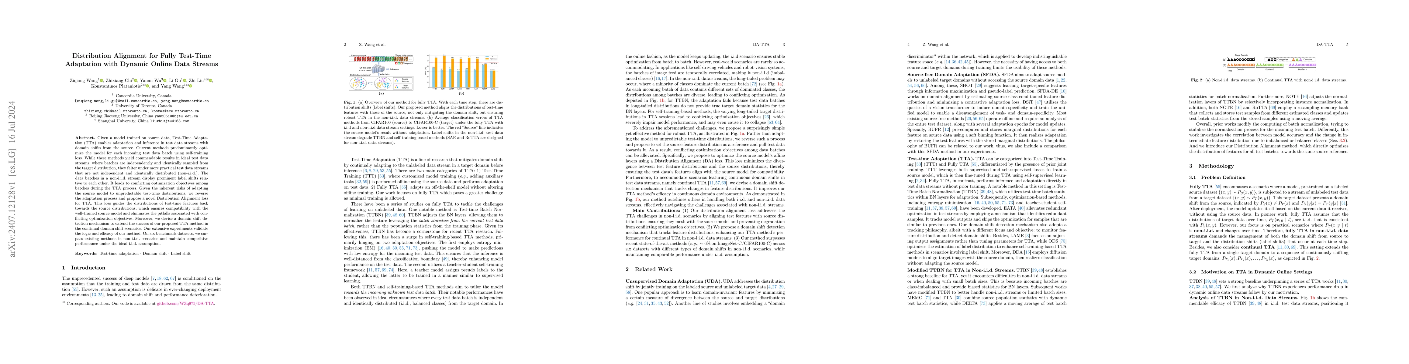 Thumbnail for Distribution Alignment for Fully Test-Time Adaptation with Dynamic
  Online Data Streams