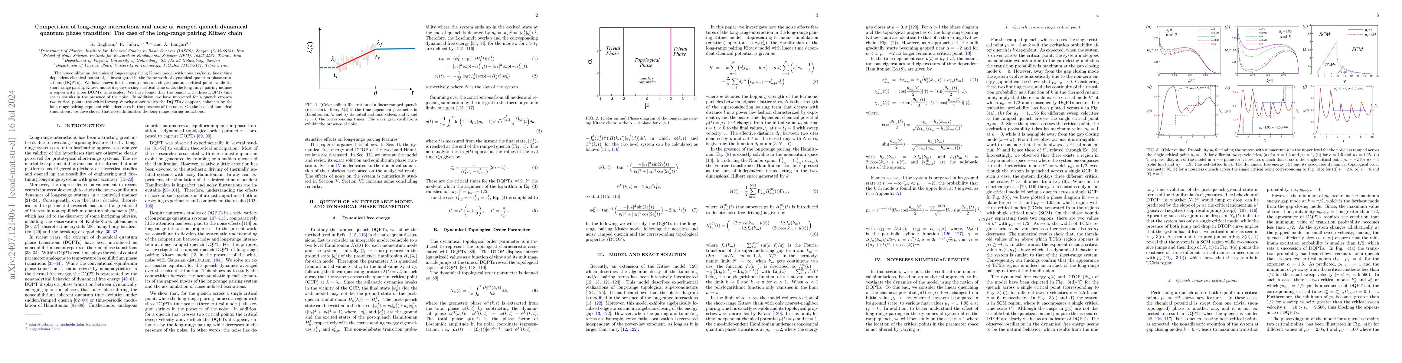 Thumbnail for Competition of long-range interactions and noise at ramped quench
  dynamical quantum phase transition: The case of the long-range pairing Kitaev
  chain