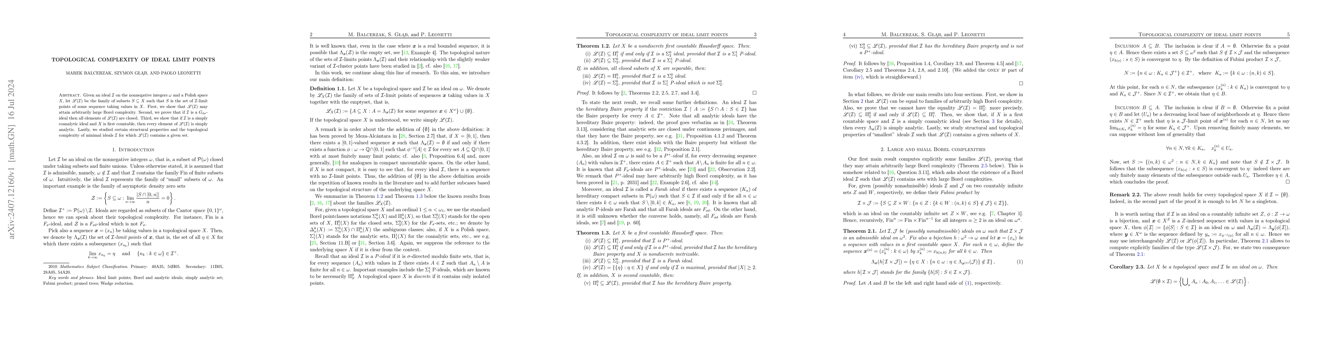 Thumbnail for Topological complexity of ideal limit points