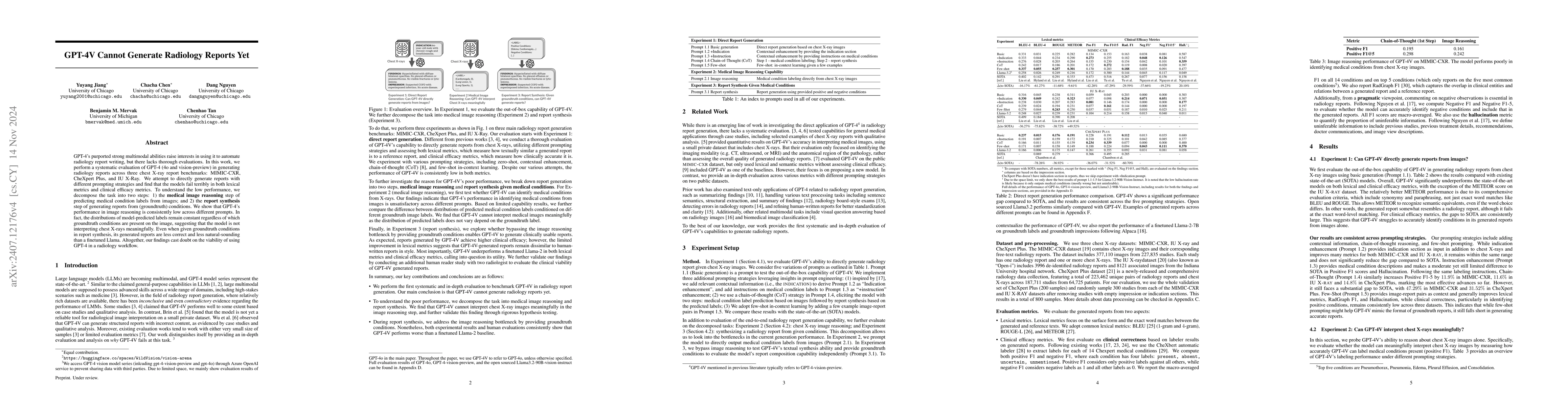 Thumbnail for GPT-4V Cannot Generate Radiology Reports Yet