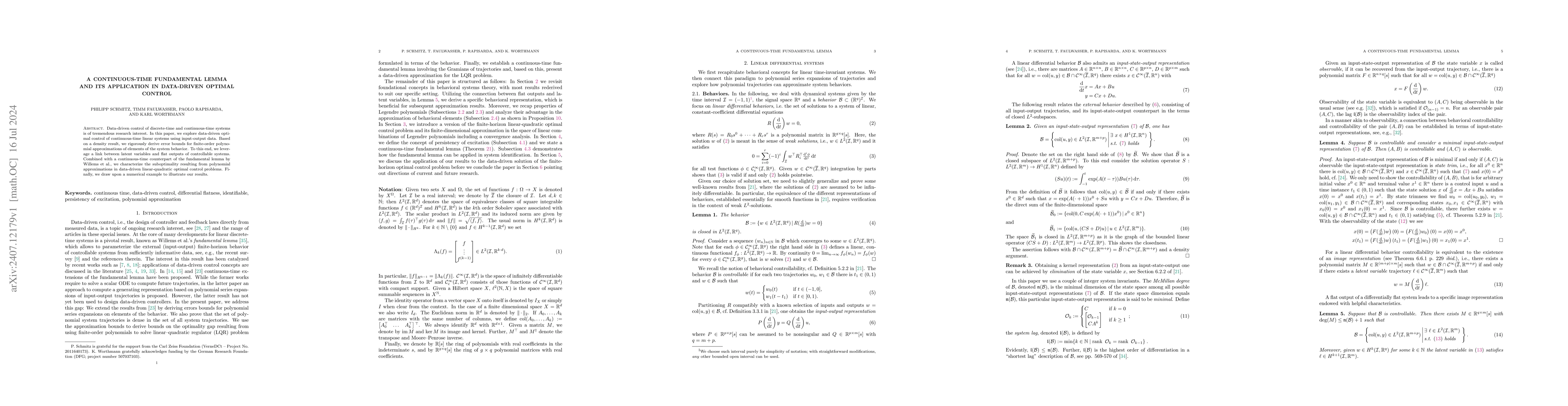 Thumbnail for A continuous-time fundamental lemma and its application in data-driven
  optimal control
