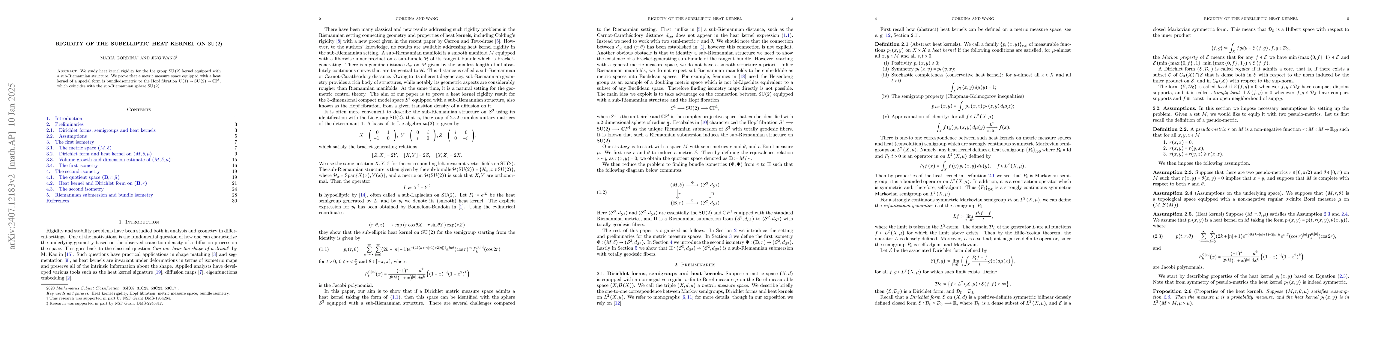 Thumbnail for Rigidity of the subelliptic heat kernel on $\operatorname{SU}