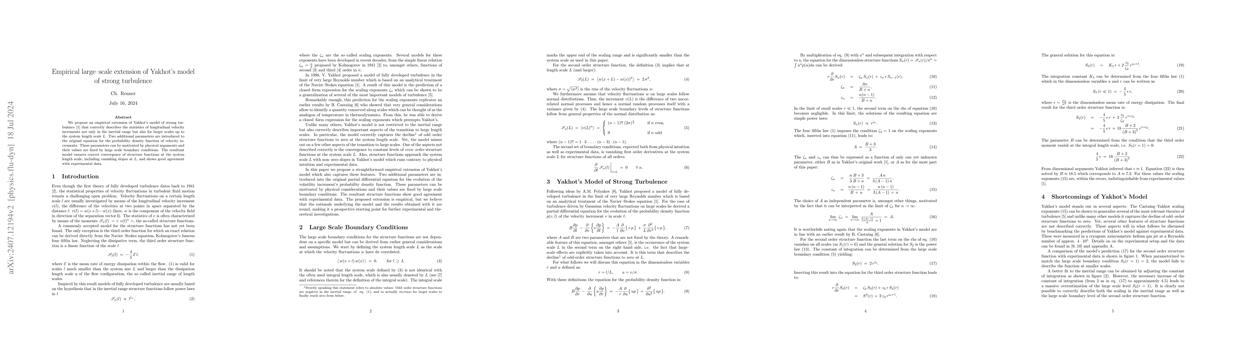 Thumbnail for Empirical large-scale extension of Yakhot's model of strong turbulence