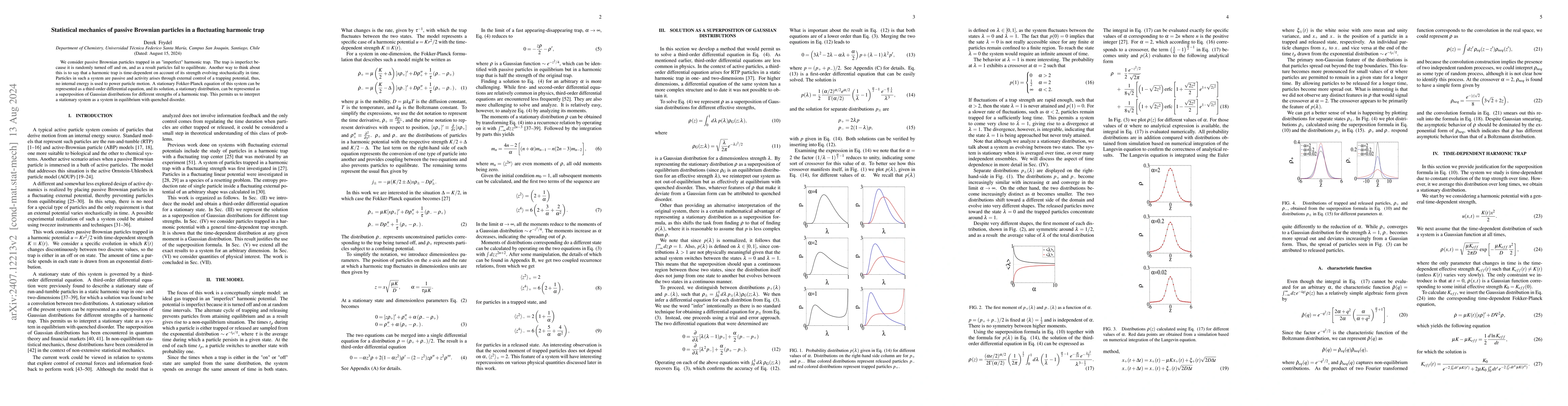 Thumbnail for Statistical mechanics of passive Brownian particles in a fluctuating
  harmonic trap