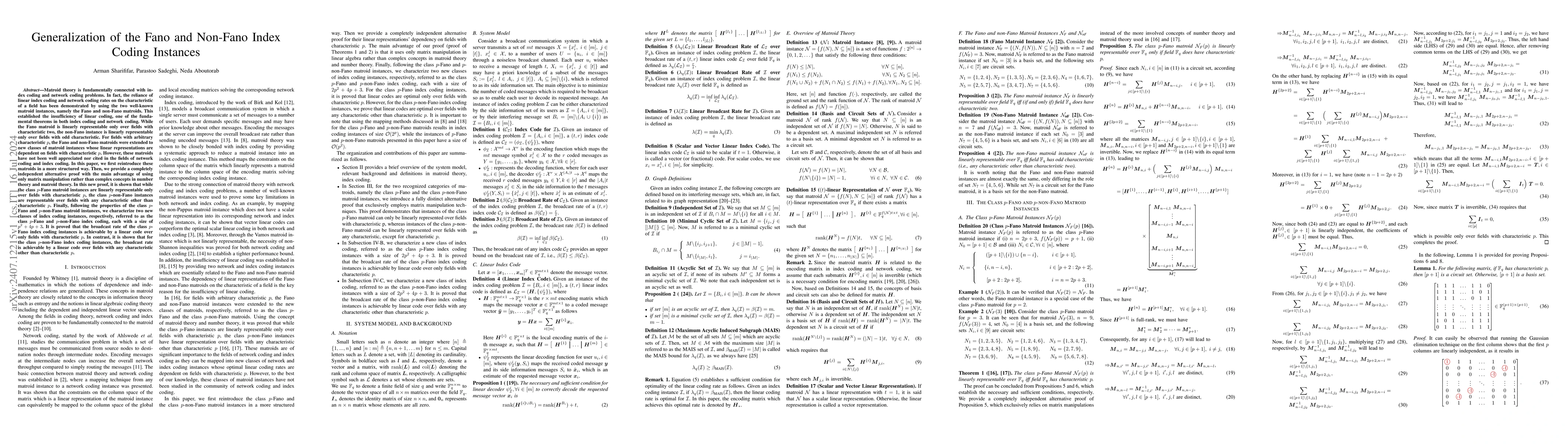 Thumbnail for Generalization of the Fano and Non-Fano Index Coding Instances
