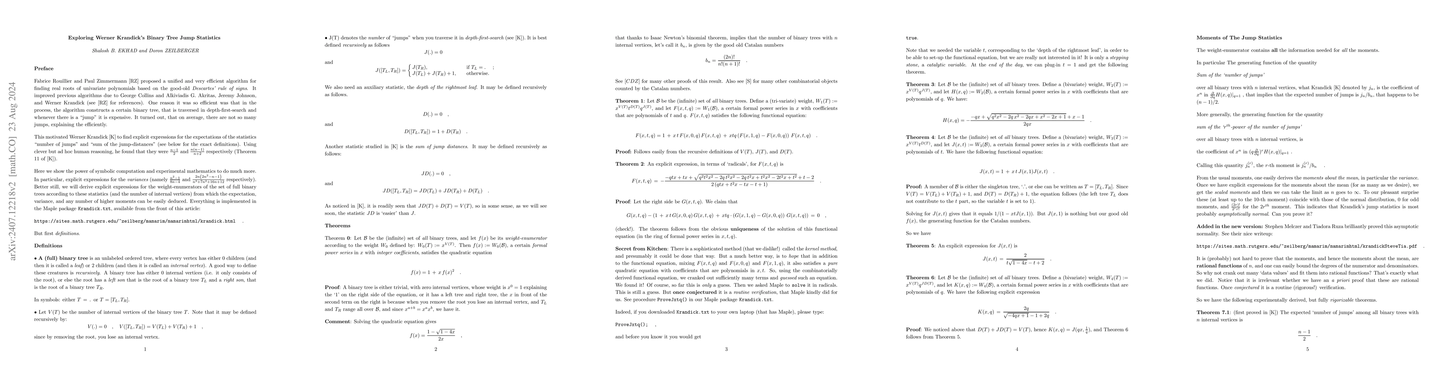 Thumbnail for Exploring Werner Krandick's Binary Tree Jump Statistics