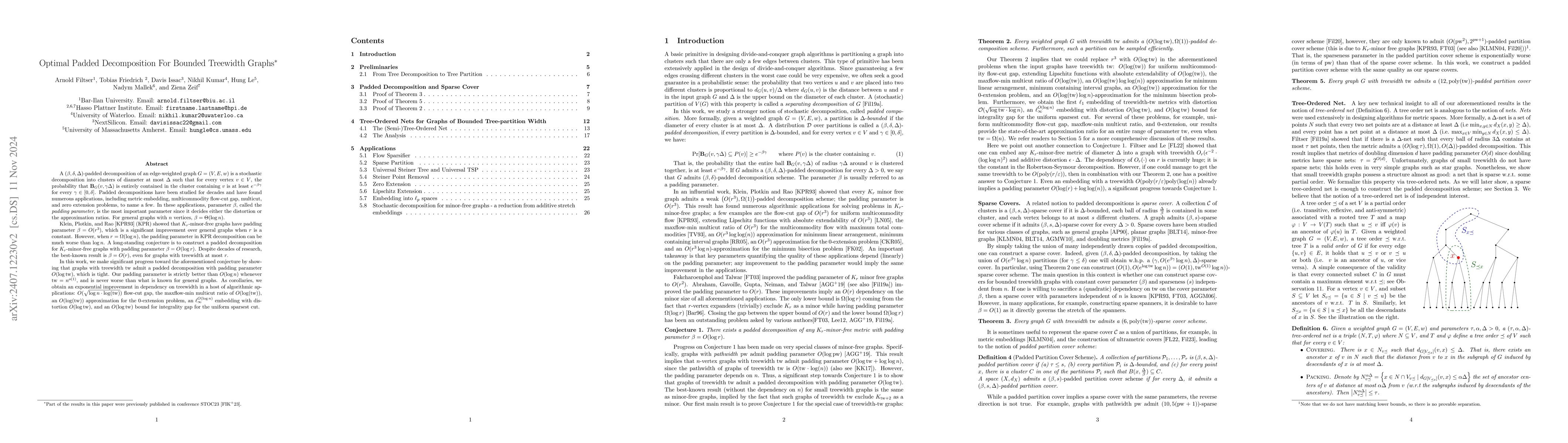 Thumbnail for Optimal Padded Decomposition For Bounded Treewidth Graphs