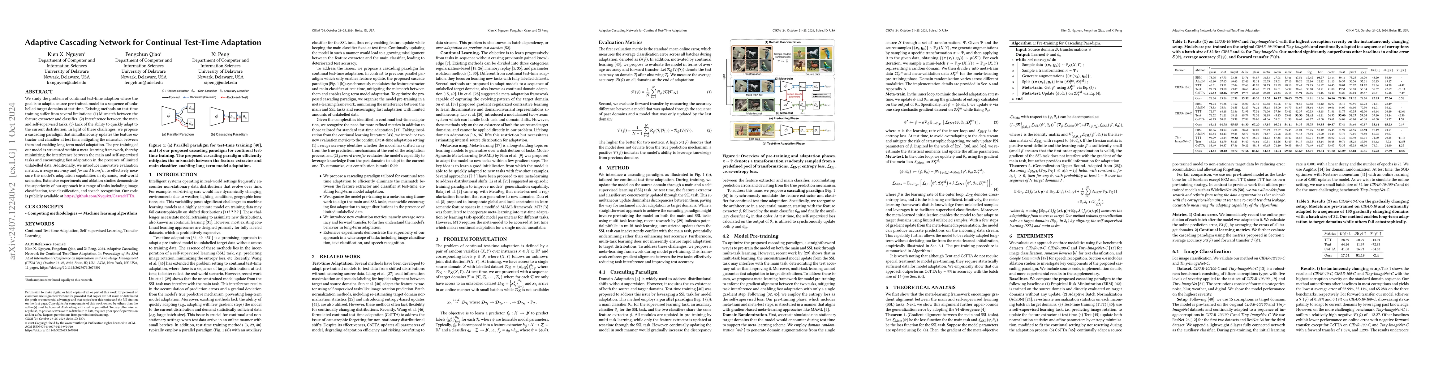 Thumbnail for Adaptive Cascading Network for Continual Test-Time Adaptation