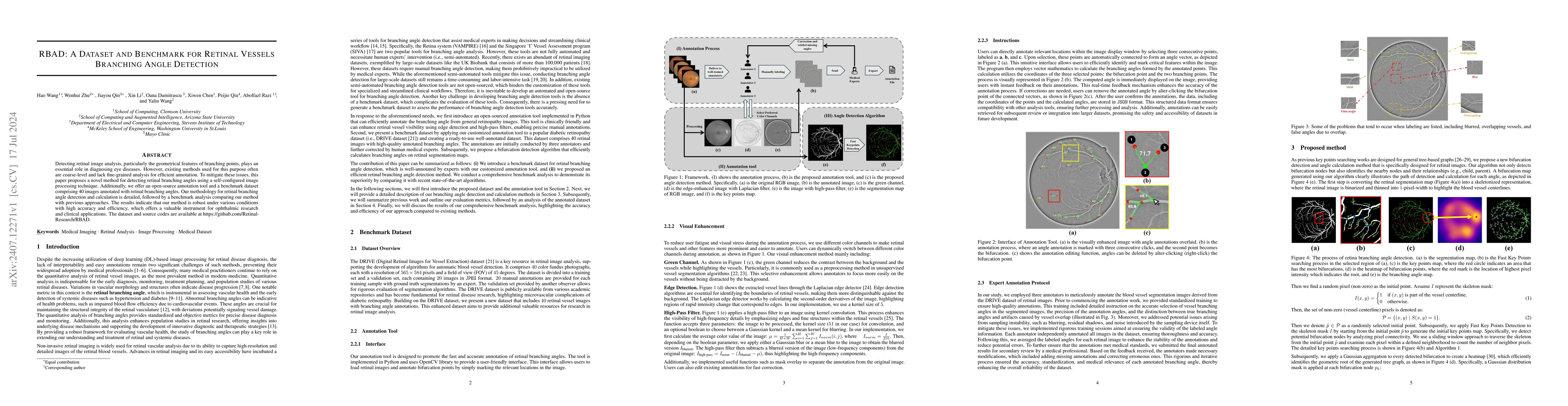 Thumbnail for RBAD: A Dataset and Benchmark for Retinal Vessels Branching Angle
  Detection