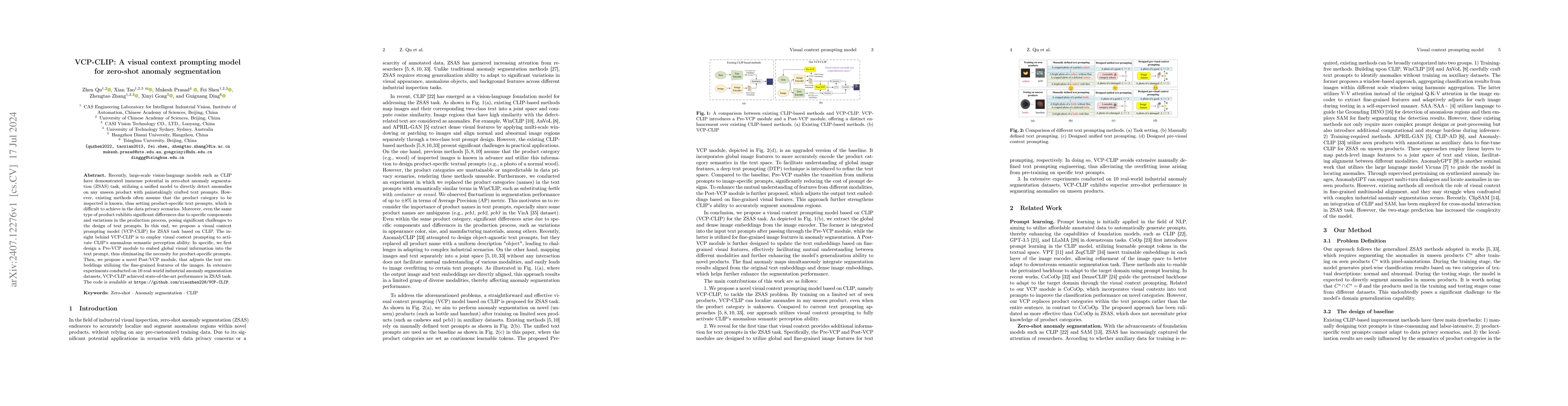 Thumbnail for VCP-CLIP: A visual context prompting model for zero-shot anomaly
  segmentation