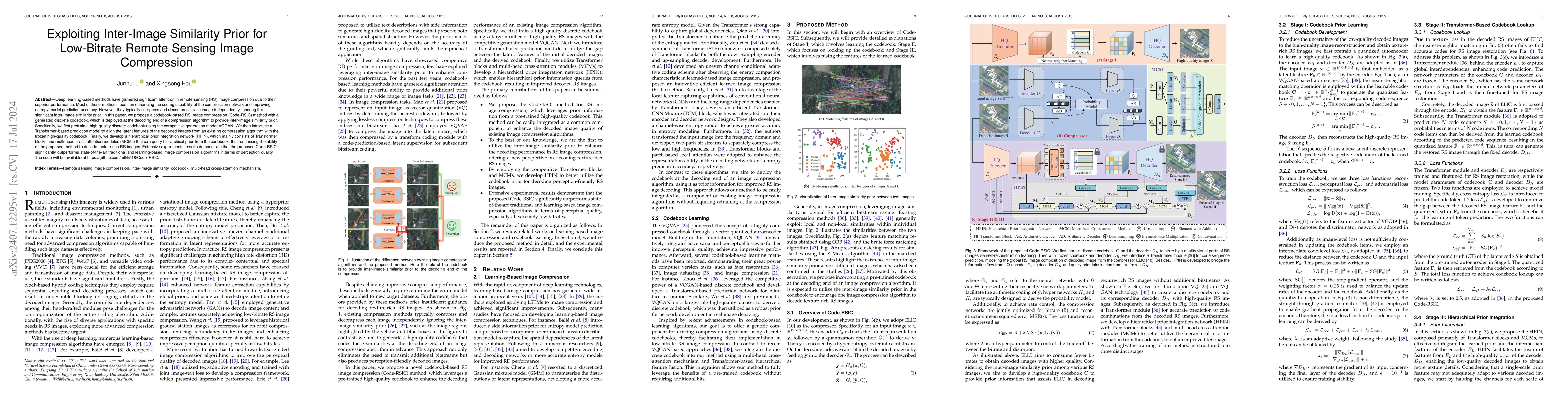 Thumbnail for Exploiting Inter-Image Similarity Prior for Low-Bitrate Remote Sensing
  Image Compression