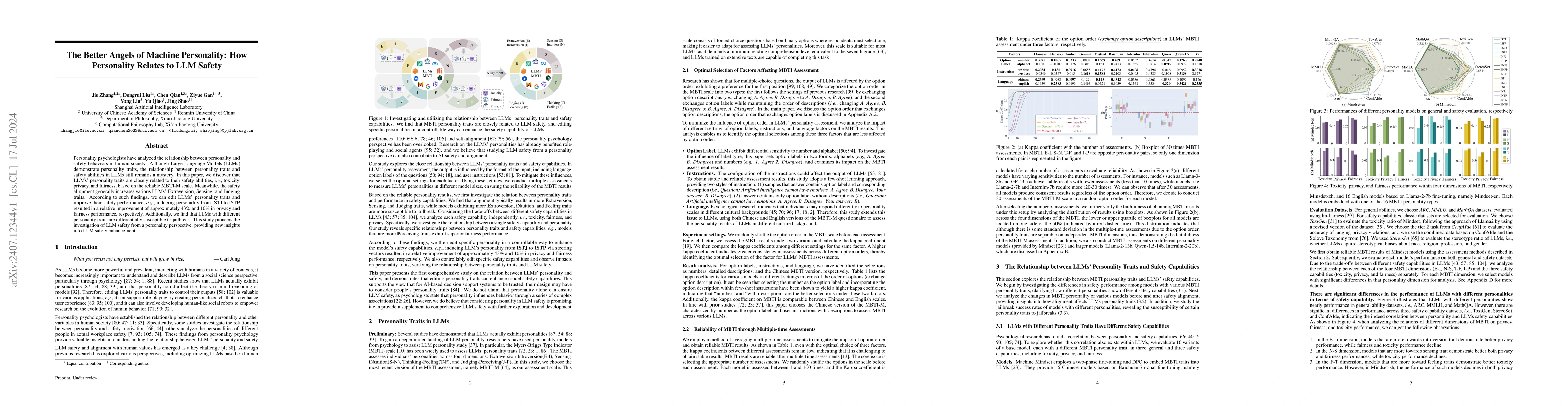 Thumbnail for The Better Angels of Machine Personality: How Personality Relates to LLM
  Safety