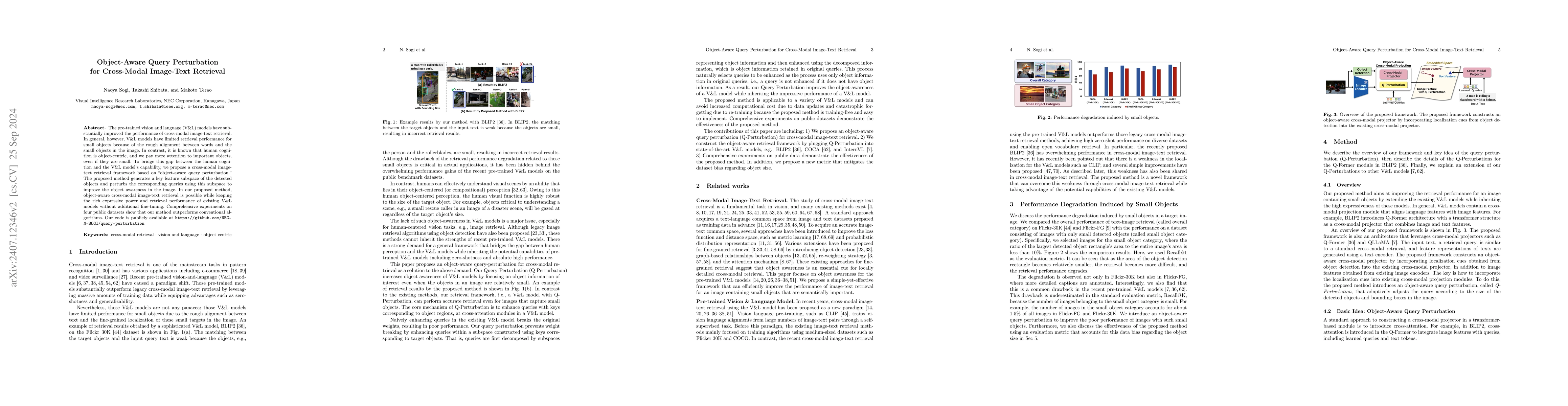 Thumbnail for Object-Aware Query Perturbation for Cross-Modal Image-Text Retrieval