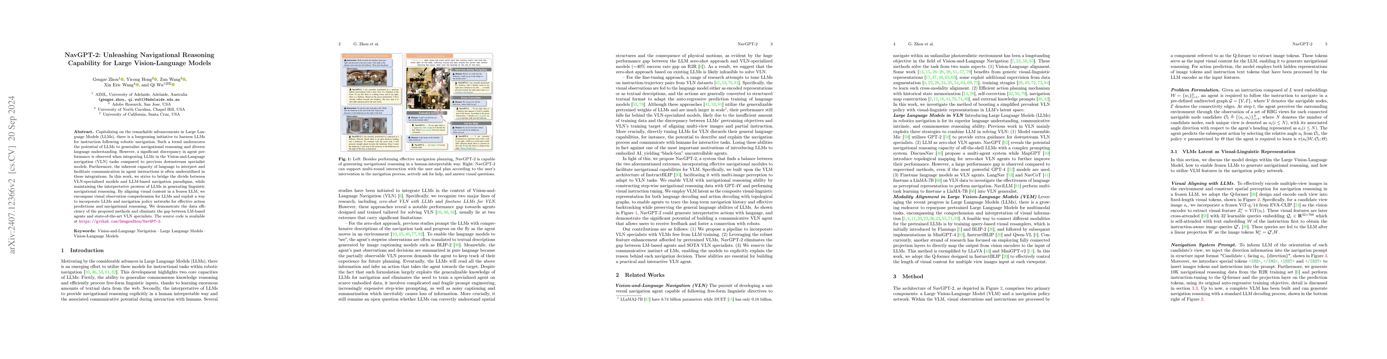 Thumbnail for NavGPT-2: Unleashing Navigational Reasoning Capability for Large
  Vision-Language Models
