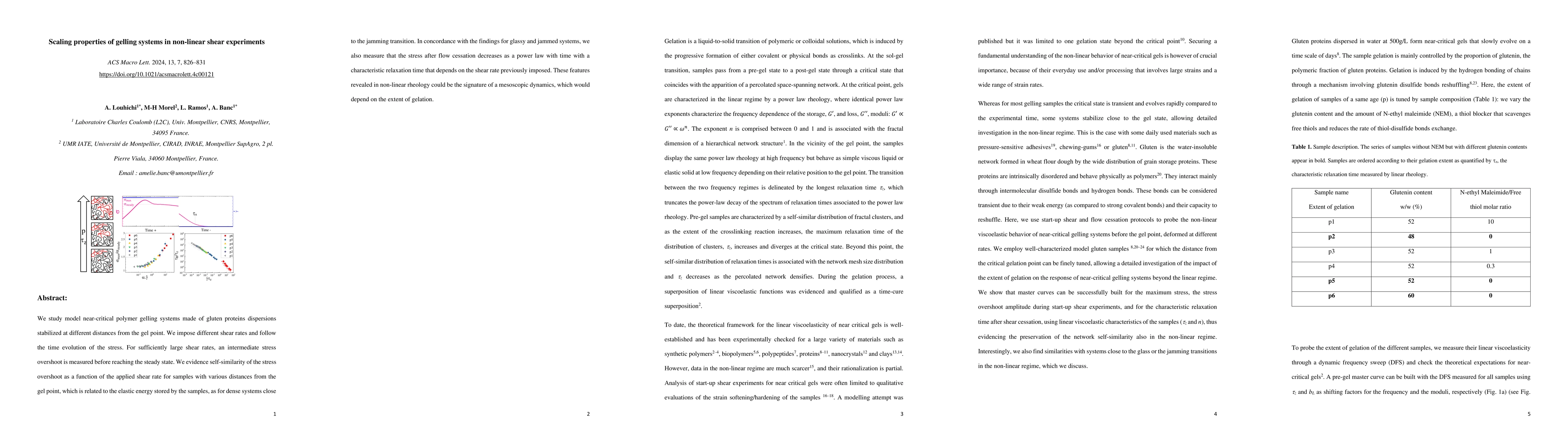 Thumbnail for Scaling Properties of Gelling Systems in Nonlinear Shear Experiments
