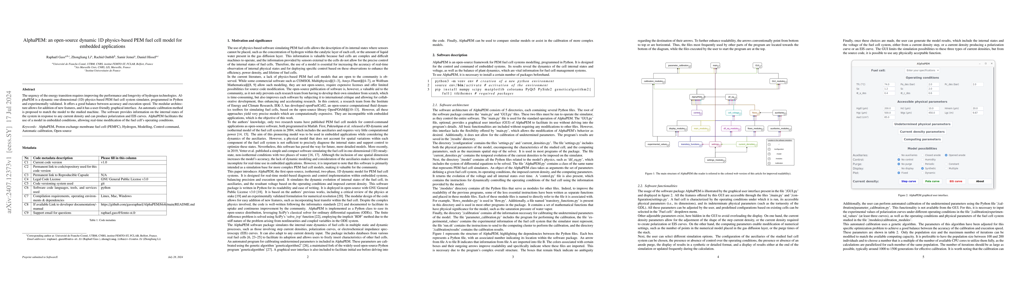 Thumbnail for AlphaPEM: an open-source dynamic 1D physics-based PEM fuel cell model
  for embedded applications