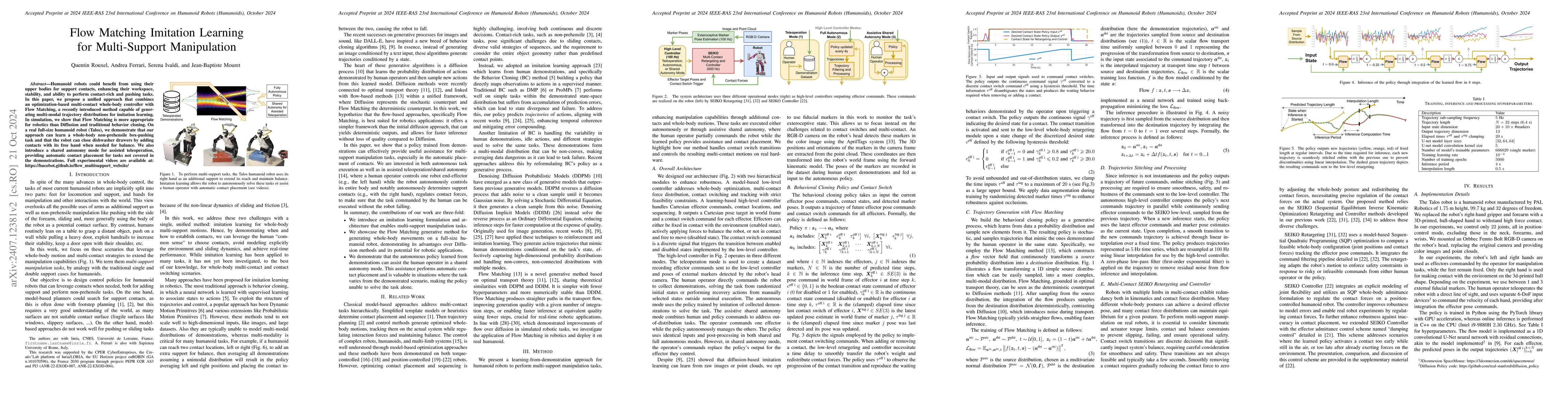 Thumbnail for Flow Matching Imitation Learning for Multi-Support Manipulation