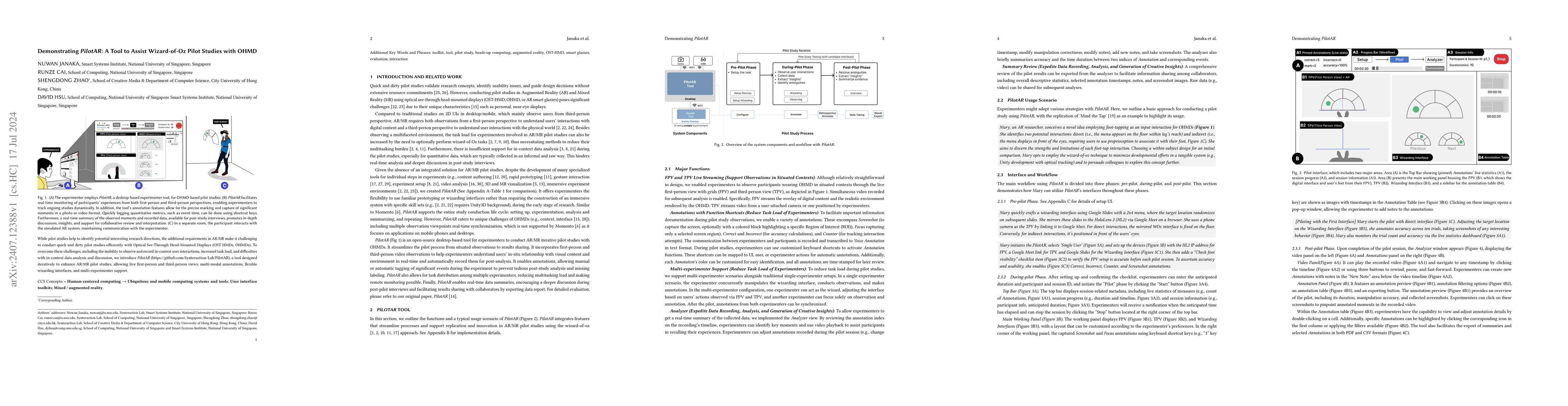 Thumbnail for Demonstrating PilotAR: A Tool to Assist Wizard-of-Oz Pilot Studies with
  OHMD