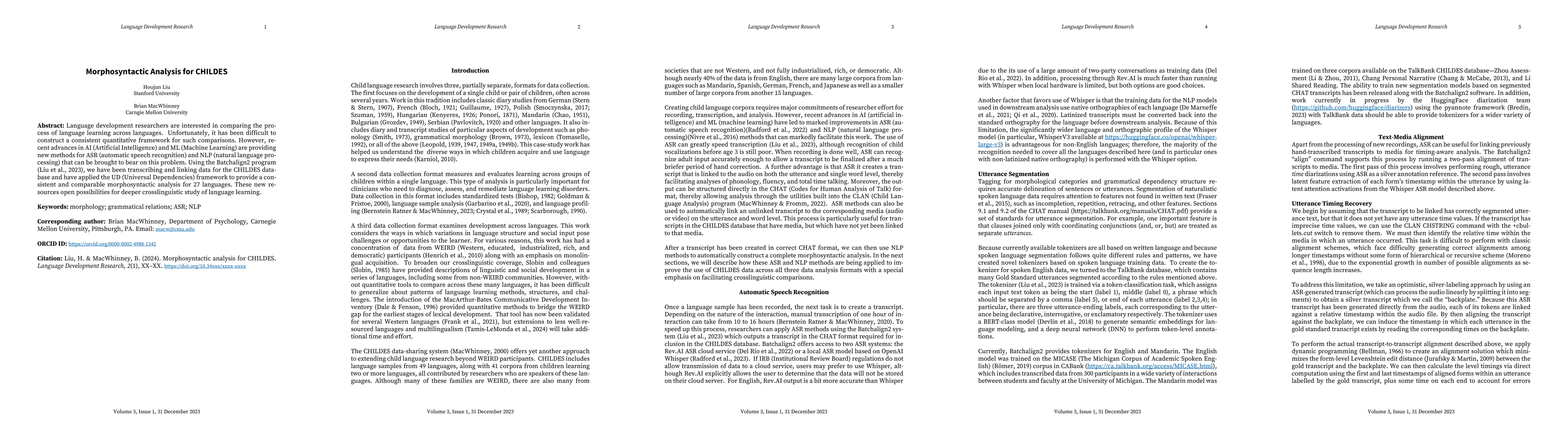 Thumbnail for Morphosyntactic Analysis for CHILDES