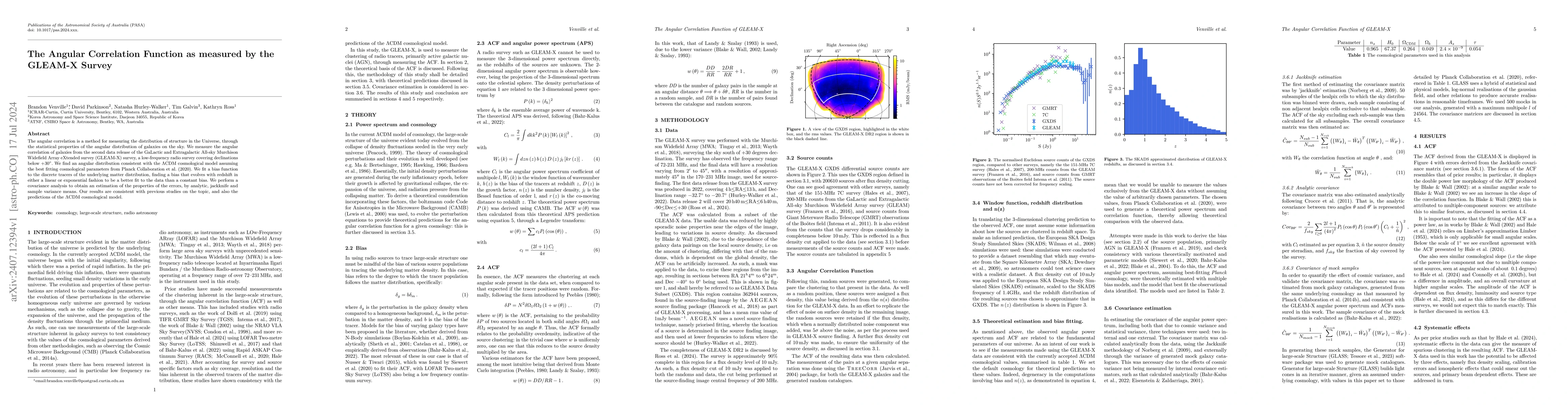 Thumbnail for The Angular Correlation Function as measured by the GLEAM-X Survey