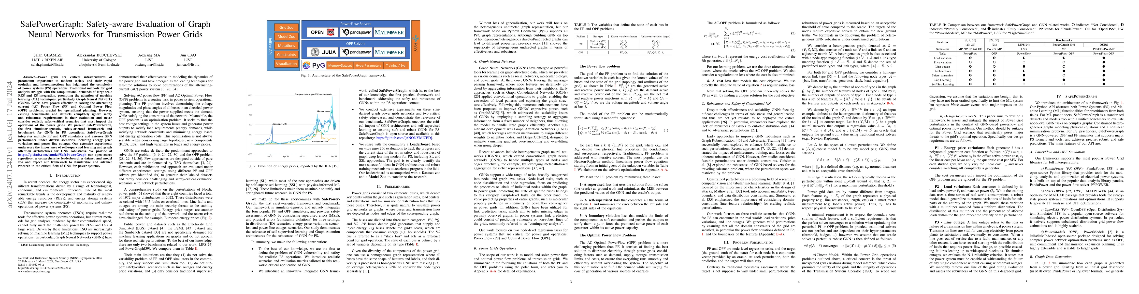 Thumbnail for SafePowerGraph: Safety-aware Evaluation of Graph Neural Networks for
  Transmission Power Grids