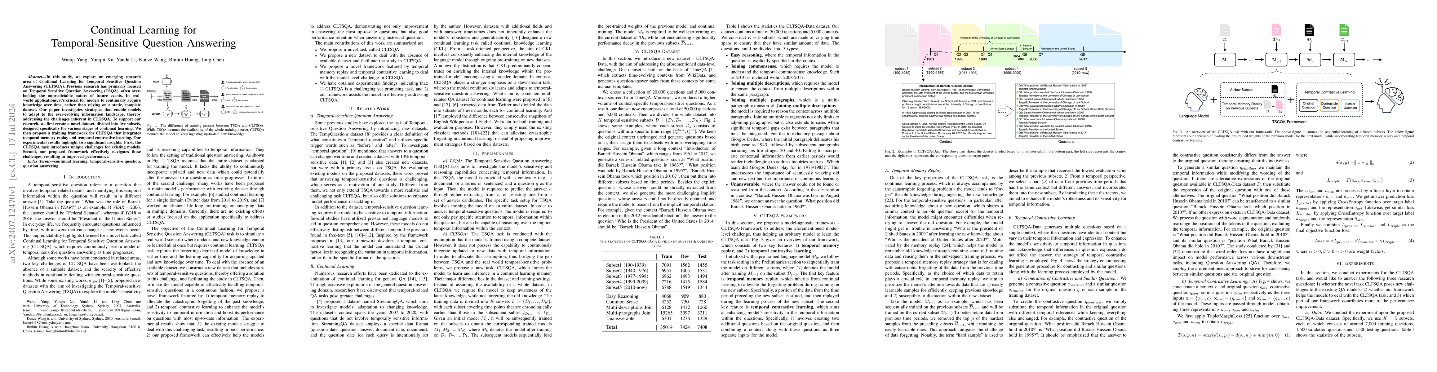Thumbnail for Continual Learning for Temporal-Sensitive Question Answering