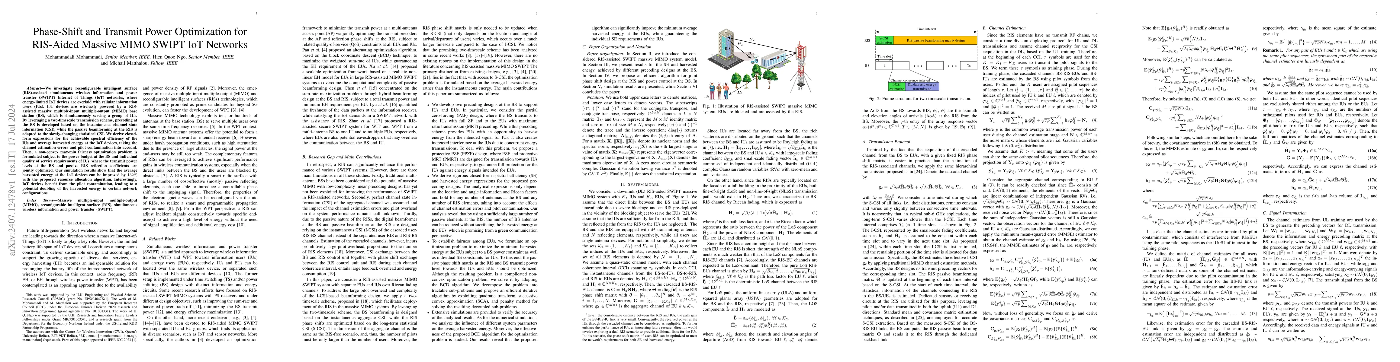 Thumbnail for Phase-Shift and Transmit Power Optimization for RIS-Aided Massive MIMO
  SWIPT IoT Networks