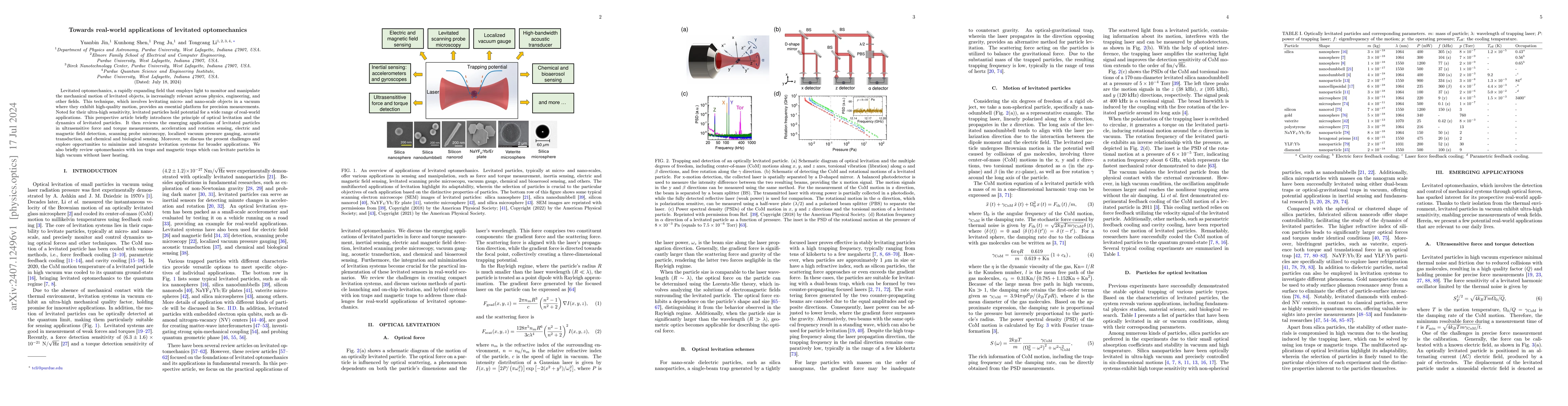 Thumbnail for Towards real-world applications of levitated optomechanics