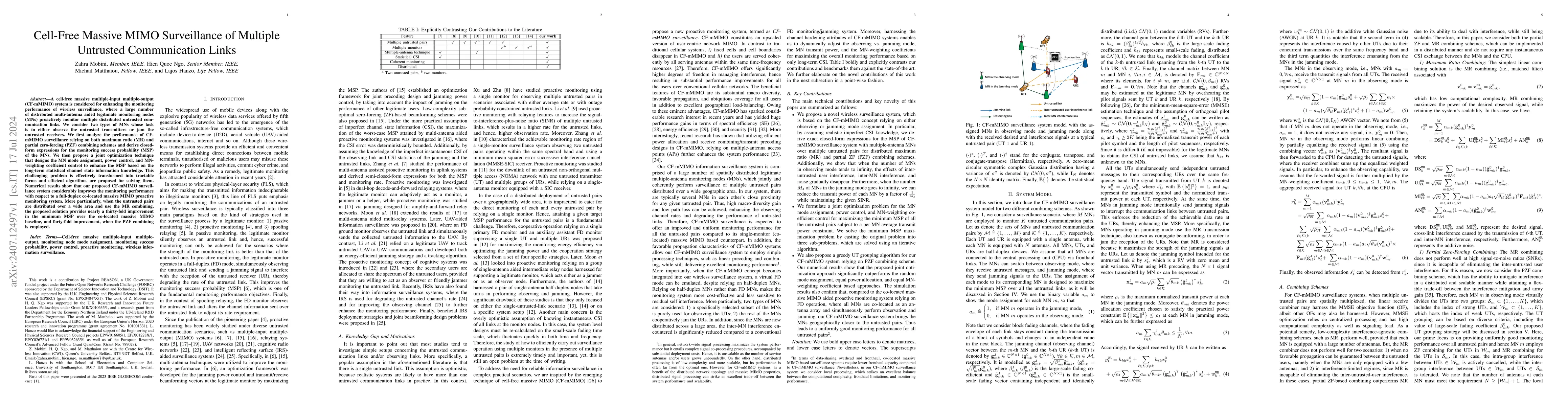 Thumbnail for Cell-Free Massive MIMO Surveillance of Multiple Untrusted Communication
  Links