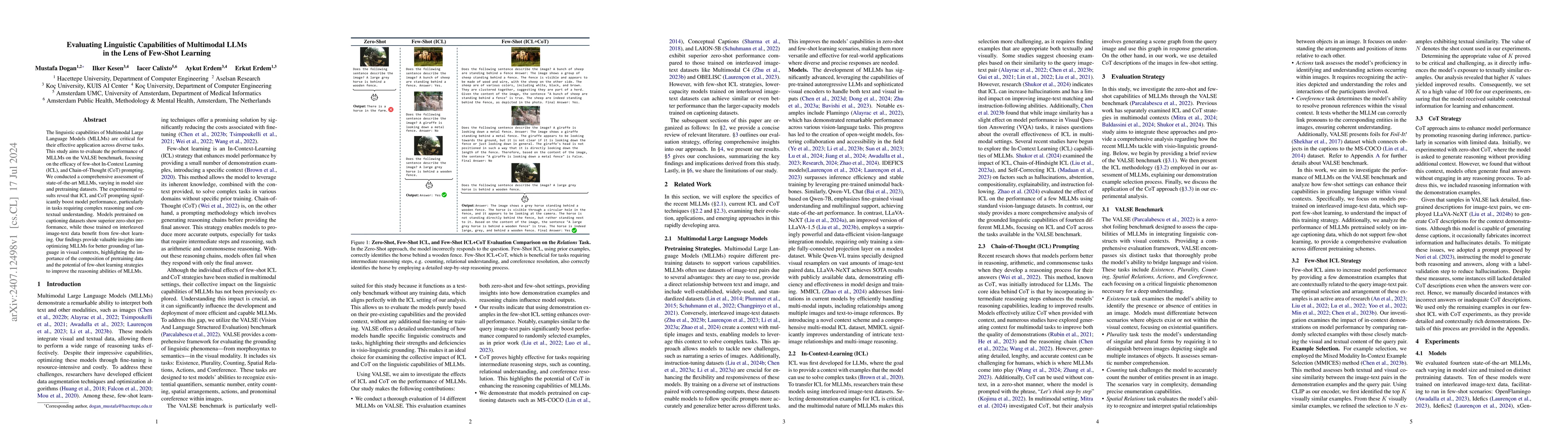 Thumbnail for Evaluating Linguistic Capabilities of Multimodal LLMs in the Lens of
  Few-Shot Learning
