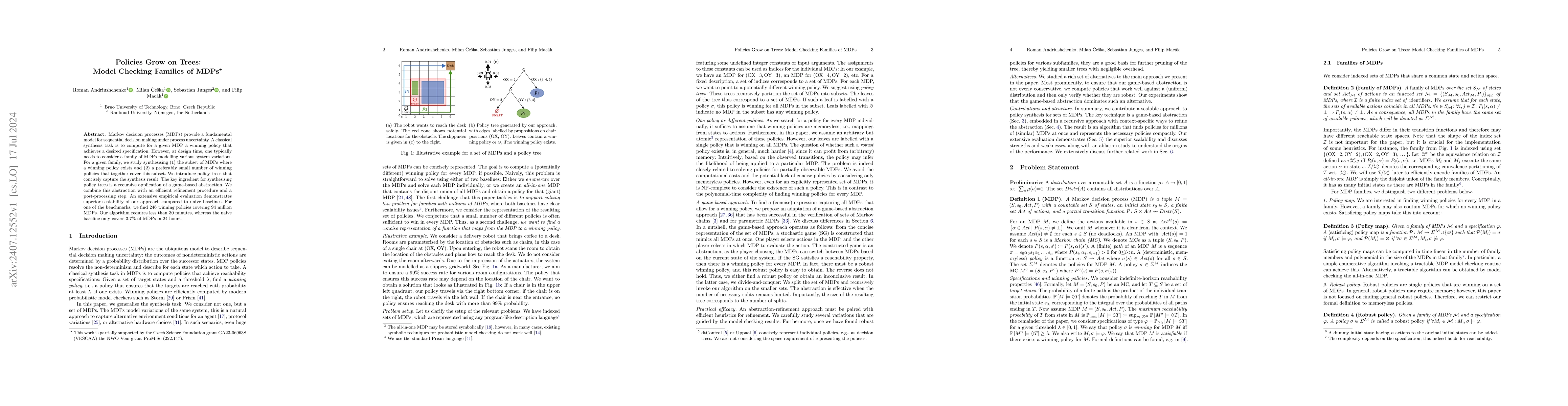 Thumbnail for Policies Grow on Trees: Model Checking Families of MDPs