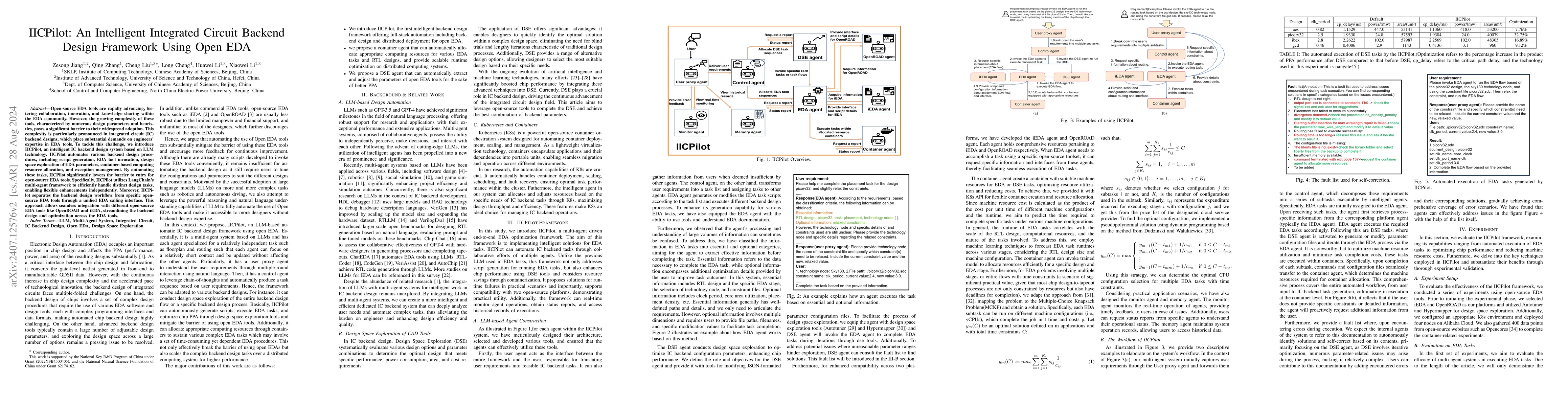 Thumbnail for IICPilot: An Intelligent Integrated Circuit Backend Design Framework
  Using Open EDA