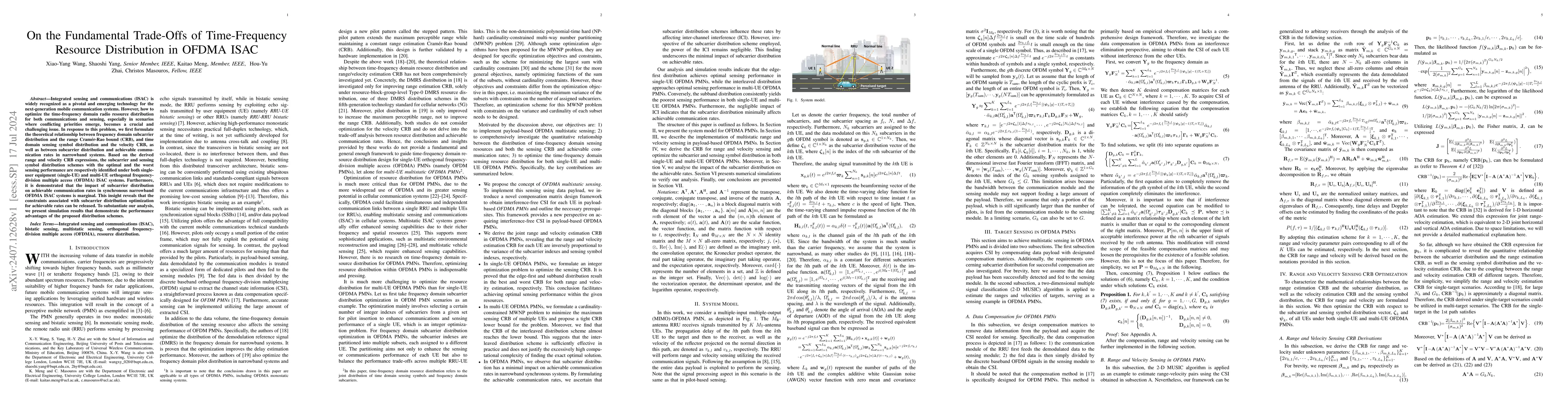 Thumbnail for On the Fundamental Trade-Offs of Time-Frequency Resource Distribution in
  OFDMA ISAC