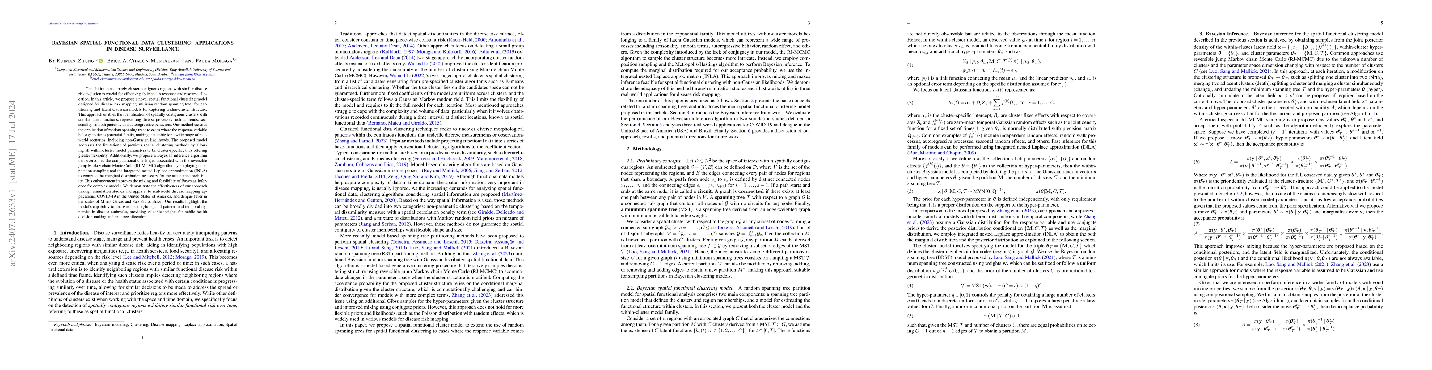 Thumbnail for Bayesian spatial functional data clustering: applications in disease
  surveillance