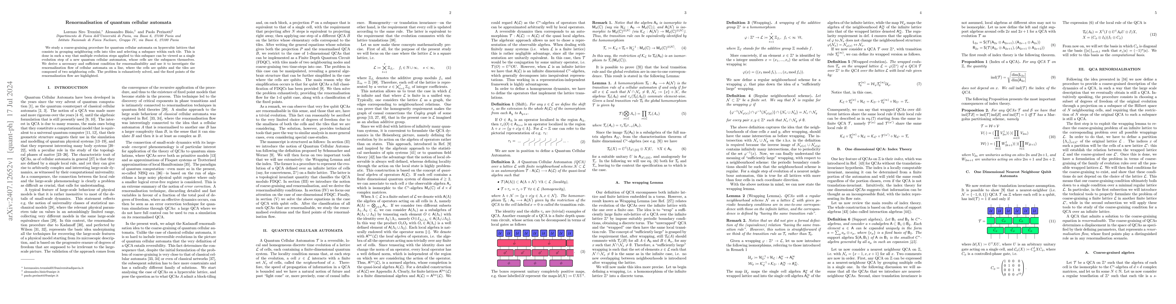 Thumbnail for Renormalisation of Quantum Cellular Automata