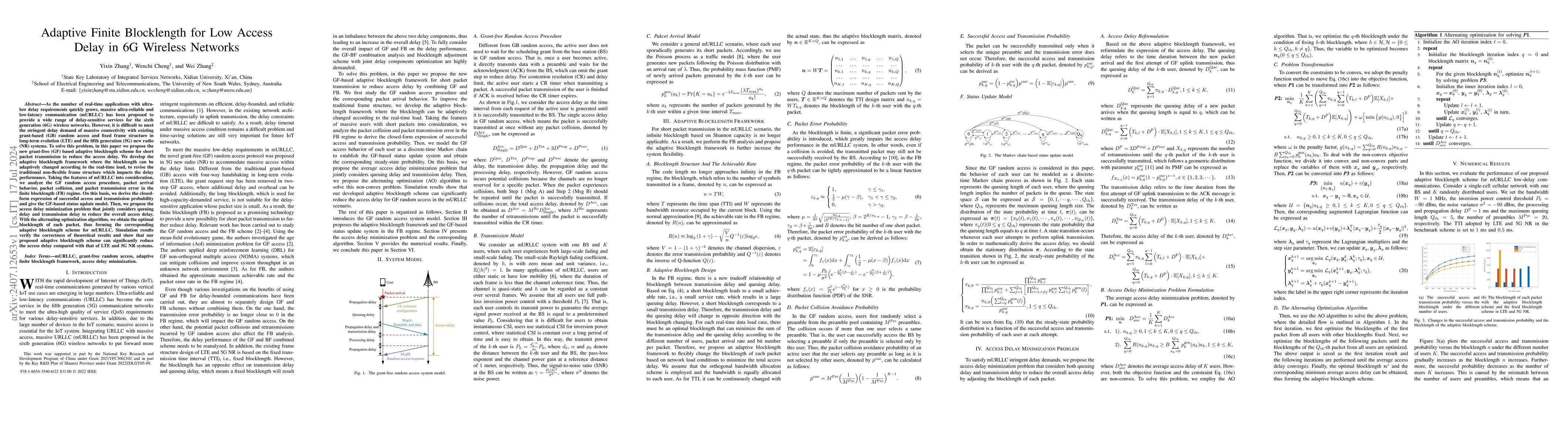 Thumbnail for Adaptive Finite Blocklength for Low Access Delay in 6G Wireless Networks