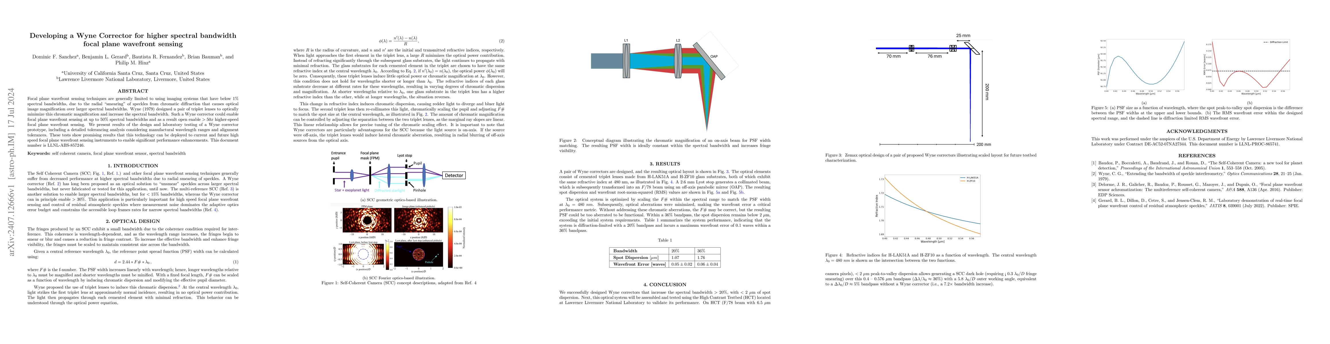 Thumbnail for Developing a Wyne Corrector for higher spectral bandwidth focal plane
  wavefront sensing