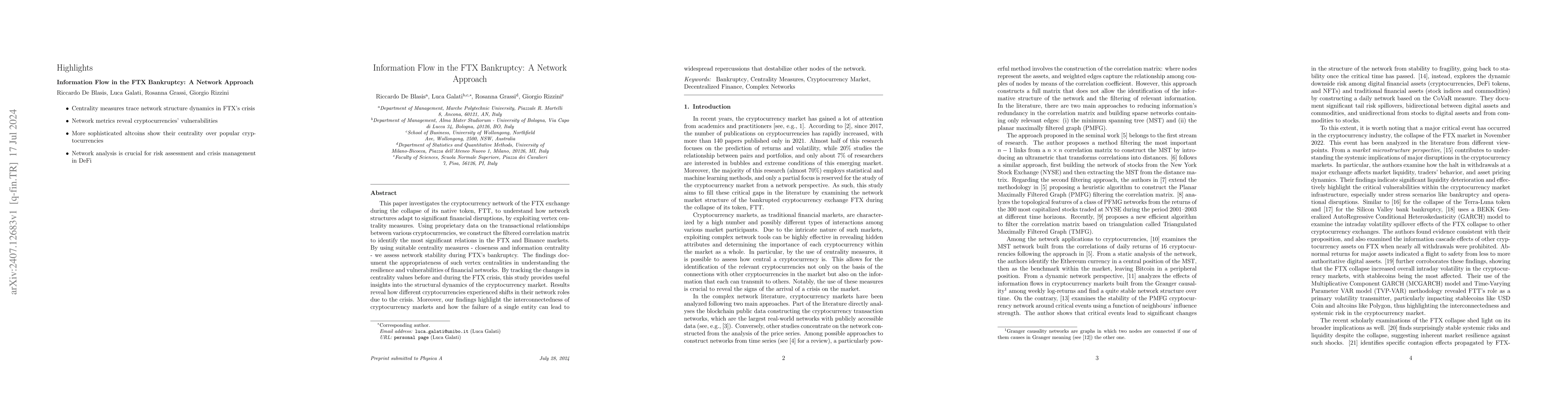 Thumbnail for Information Flow in the FTX Bankruptcy: A Network Approach