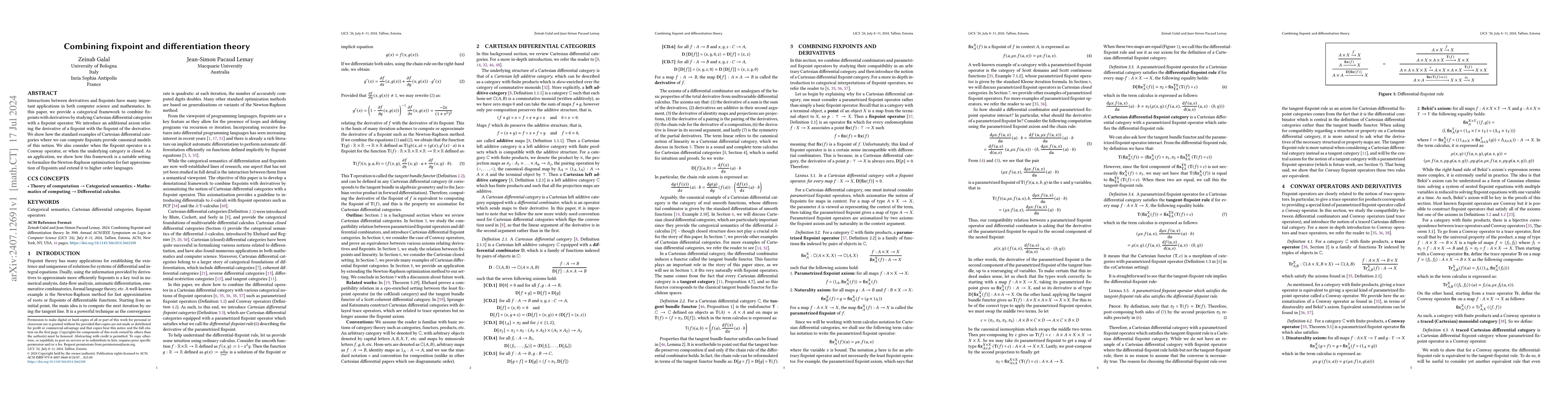 Thumbnail for Combining fixpoint and differentiation theory