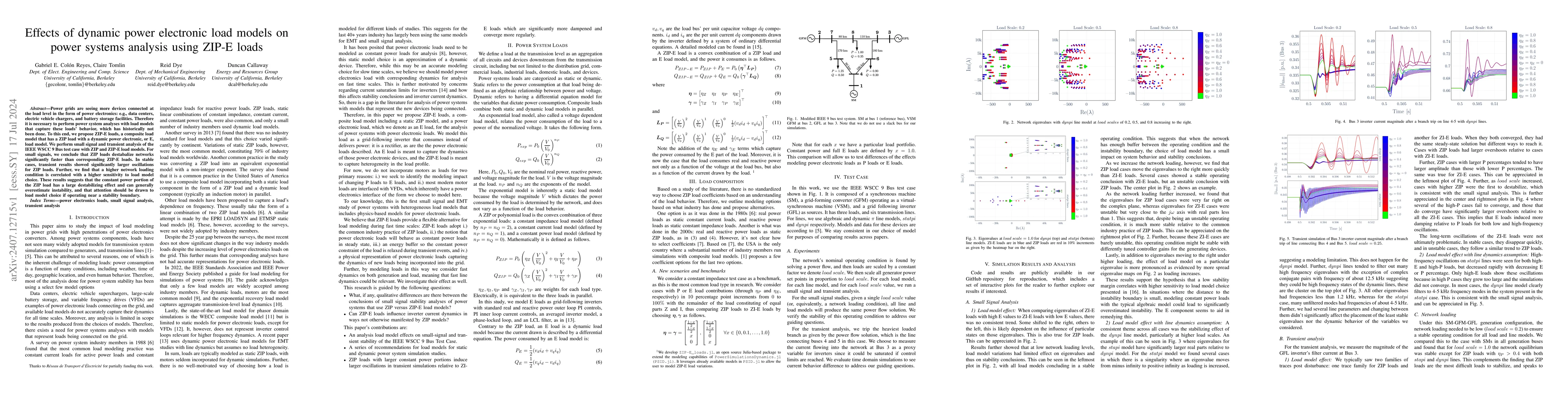 Thumbnail for Effects of dynamic power electronic load models on power systems
  analysis using ZIP-E loads