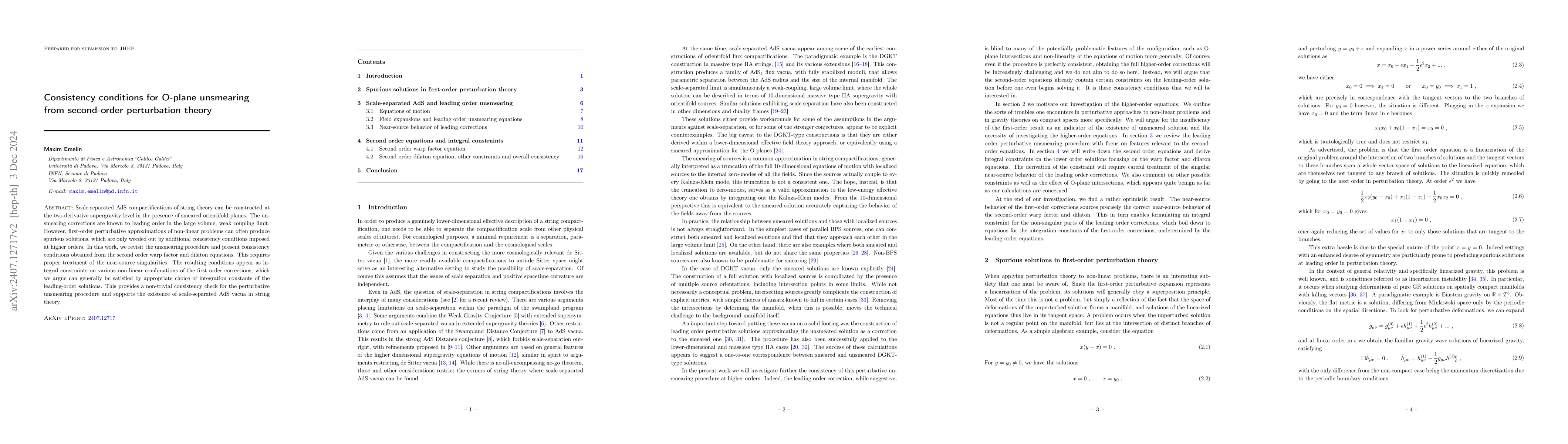 Thumbnail for Consistency conditions for O-plane unsmearing from second-order
  perturbation theory