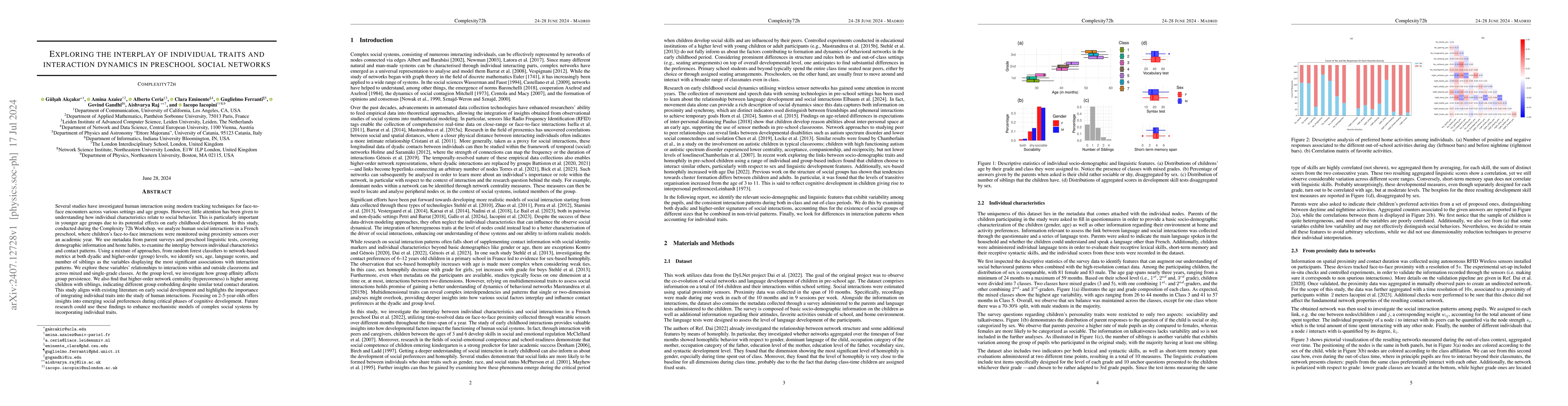 Thumbnail for Exploring the interplay of individual traits and interaction dynamics in
  preschool social networks